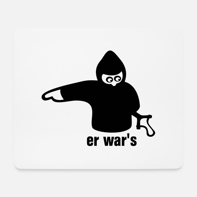 er war's - links - Mousepad (Querformat) - Weiß