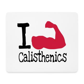 I love calisthenics_red - Mousepad (Querformat) - Weiß - Vorne