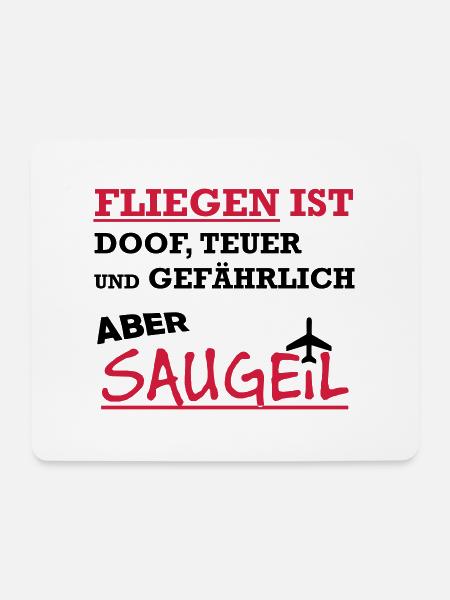 fliegen ist saugeil - Mousepad (Querformat) - Weiß