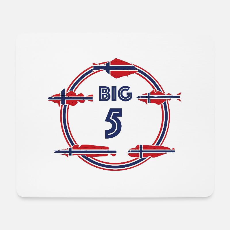 Norwegian Big 5 - Mousepad (Querformat) - Weiß