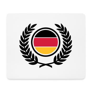 Deutschland (Flagge & Lorbeerkranz) - Mousepad (Querformat) - Weiß - Vorne