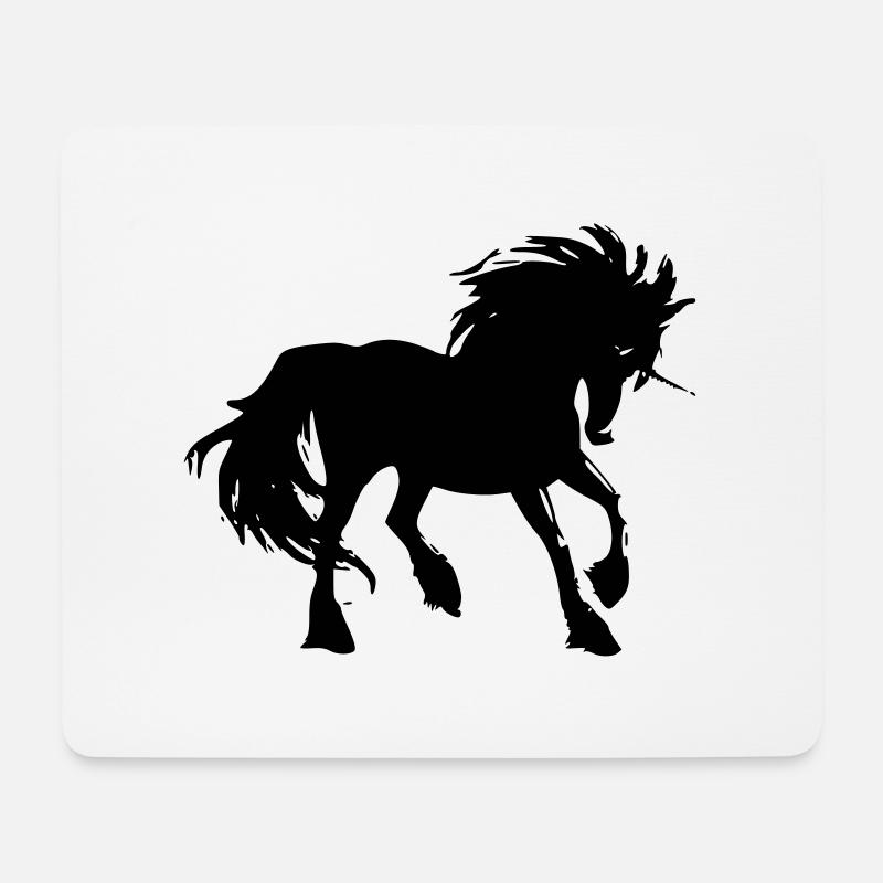 Einhorn - Mousepad (Querformat) - Weiß