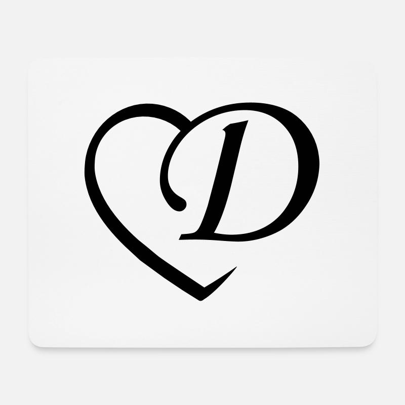 Liebe Buchstabe D - Mousepad (Querformat) - Weiß