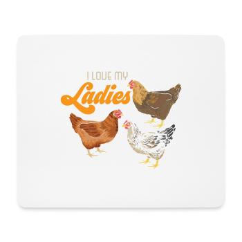 I love my ladies farm farmer chicken gift - Mouse Pad (horizontal) - white - Front