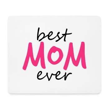 text best mom ever sticker autocollant button amour - Tapis de souris (format paysage) - blanc - Devant
