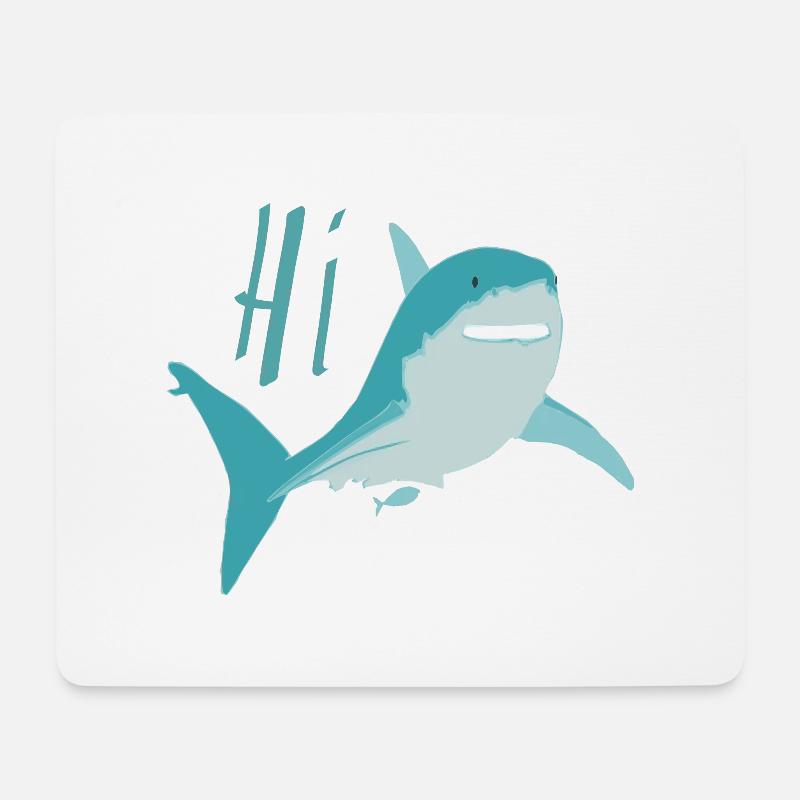 Hai, wie geht's? - Mousepad (Querformat) - Weiß
