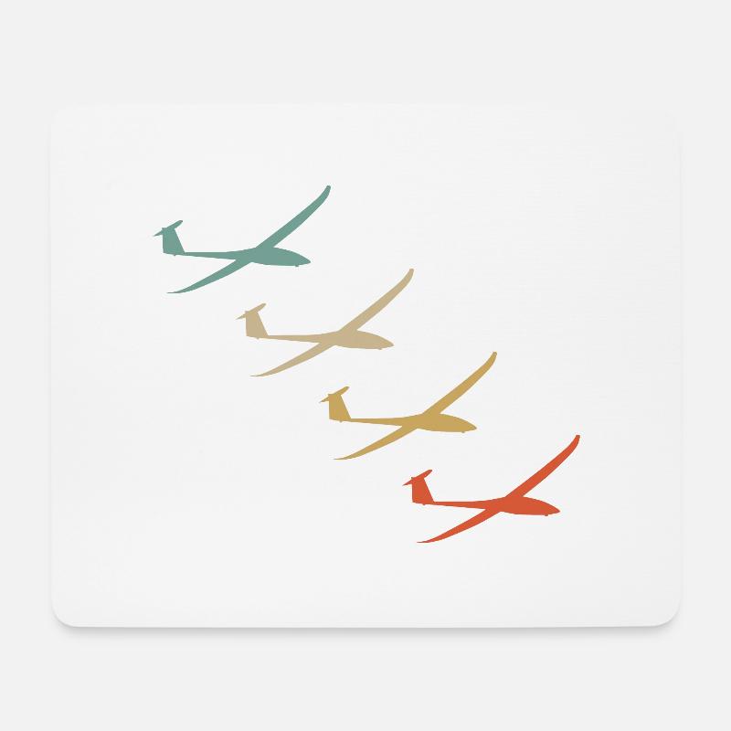 Retro vintage style glider glider - Mouse Pad (horizontal) - white