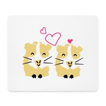 Gini mignon de porc Guinée couple cochon - Tapis de souris (format paysage) - blanc - Devant