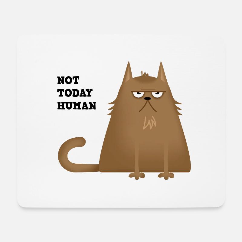 not today cat - Mousepad (Querformat) - Weiß