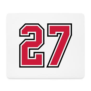 27 sports jersey football number - Mouse Pad (horizontal) - white - Front