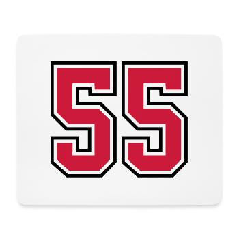 55 sports jersey football number - Mouse Pad (horizontal) - white - Front