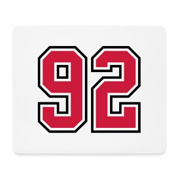 92 sports jersey football number - Mousepad (Querformat) - Weiß - Vorne