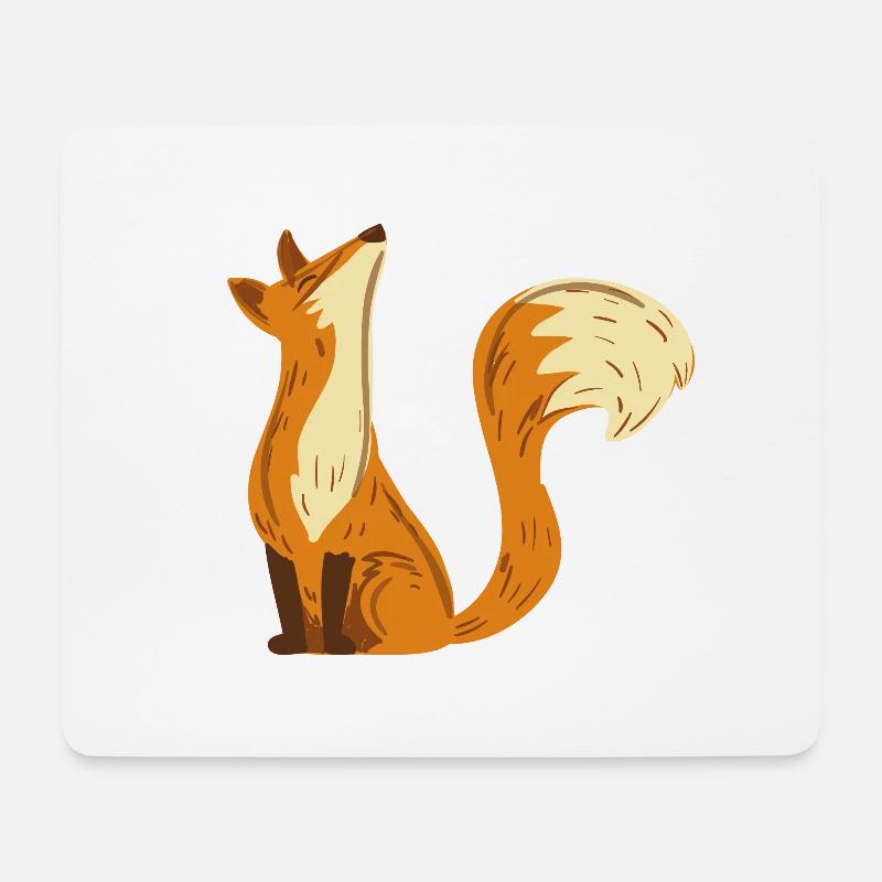 Renard renard - Tapis de souris (format paysage) - blanc
