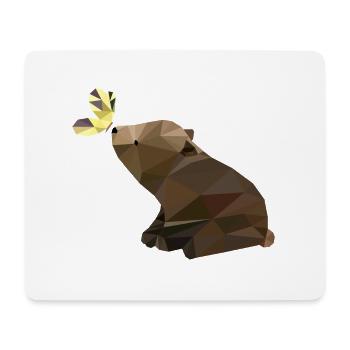 Bär mit Schmetterling, Babybär, süß - Mousepad (Querformat) - Weiß - Vorne