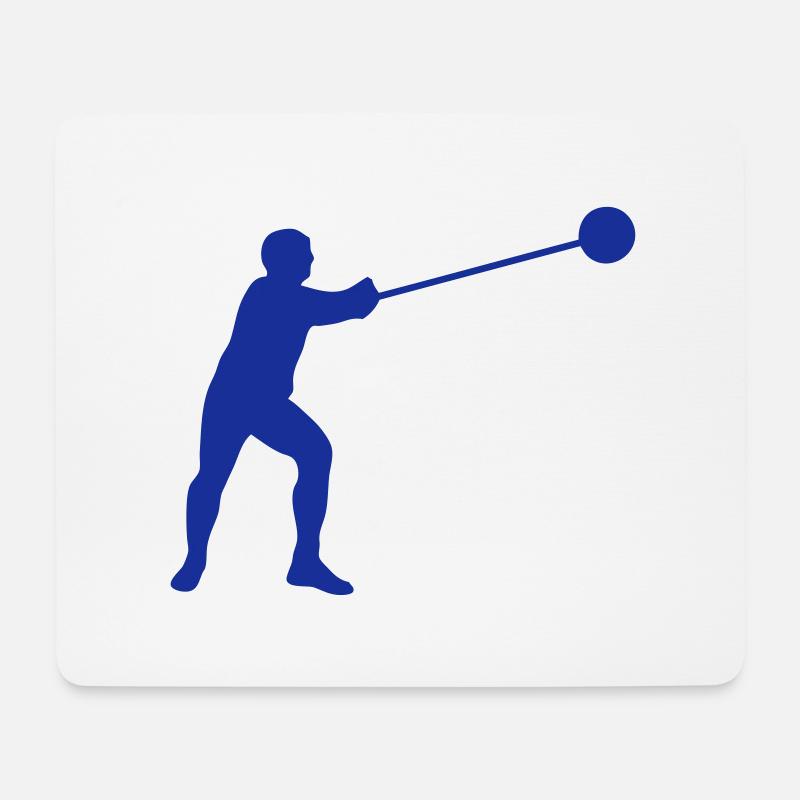 Hammerwurf Athlet Silhouette2 - Mousepad (Querformat) - Weiß