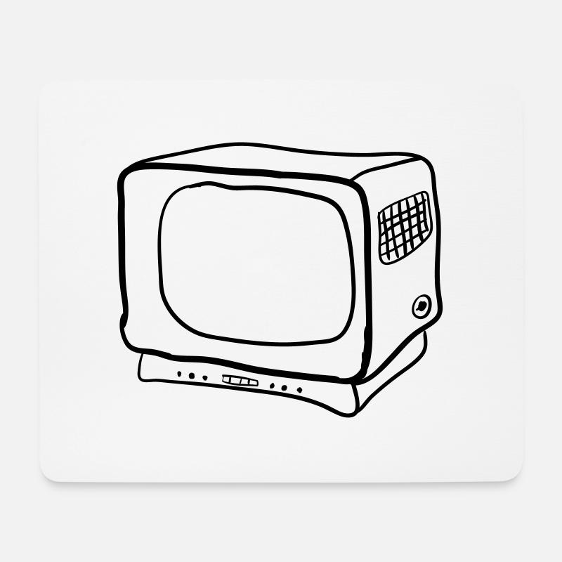 alter Fernseher - Mousepad (Querformat) - Weiß