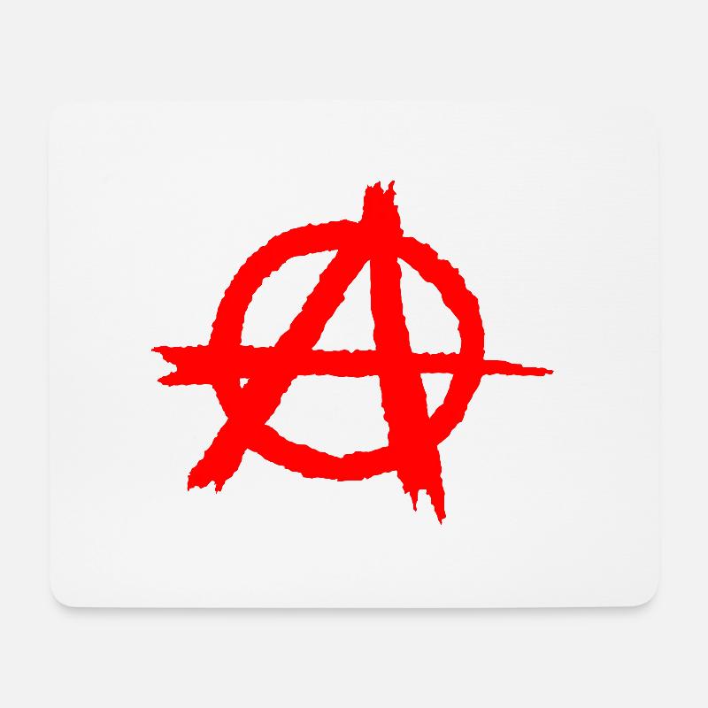 Anarchy / anarchy silhouette symbol in red - Mouse Pad (horizontal) - white