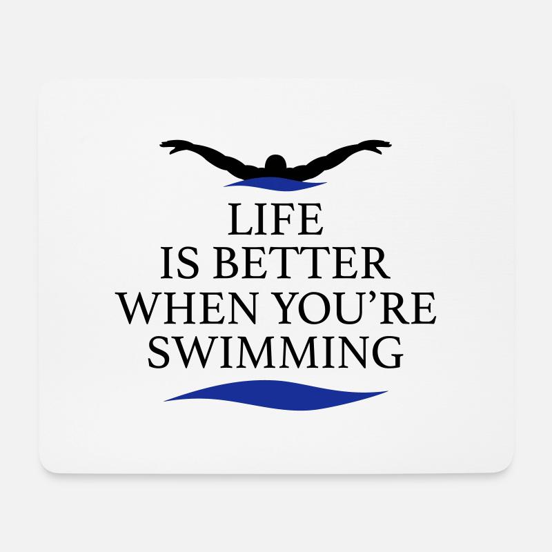 Schwimmen - Mousepad (Querformat) - Weiß