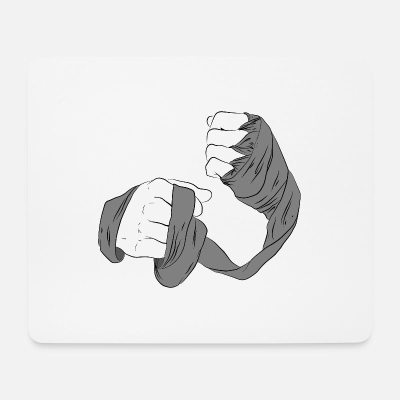 Gebundene Fäuste mit grauem Verband - Mousepad (Querformat) - Weiß