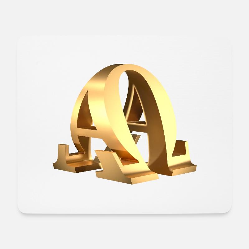 Alpha and Omega Symbol - Beginning and End - Mouse Pad (horizontal) - white