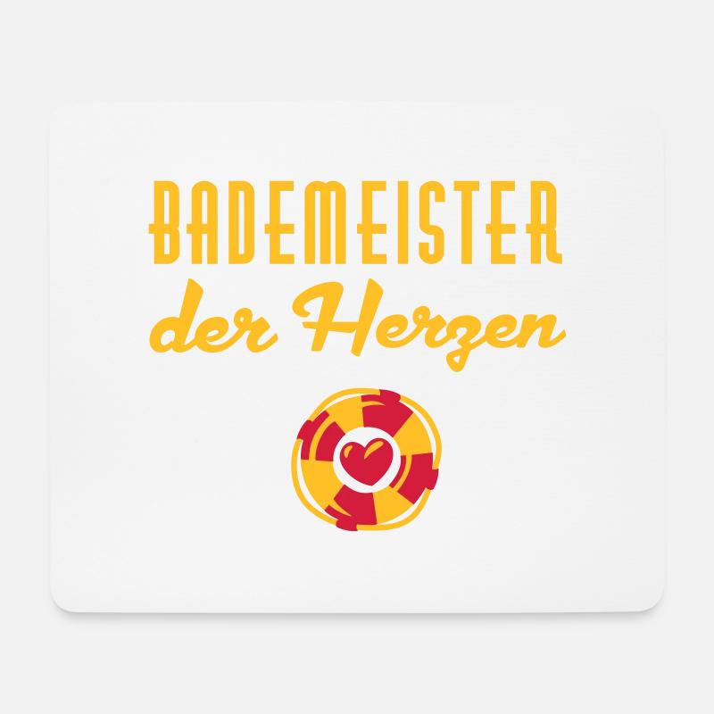 Bademeister der Herzen - Mousepad (Querformat) - Weiß