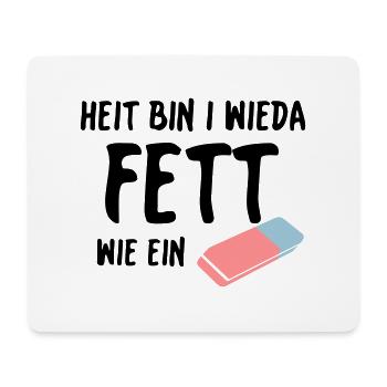 Fett wie ein Radierer - Mousepad (Querformat) - Weiß - Vorne