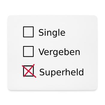 Single Vergeben Superheld - Mousepad (Querformat) - Weiß - Vorne