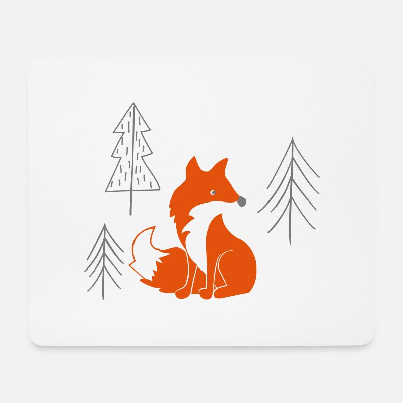 Fuchs im Wald - Mousepad (Querformat) - Weiß