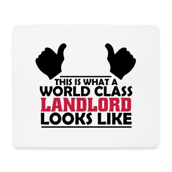 world class landlord - Mouse Pad (horizontal) - white - Front