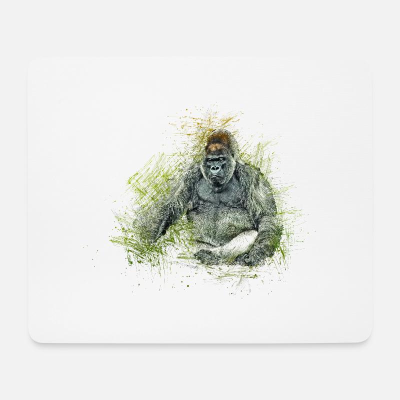 Gorilla - Mousepad (Querformat) - Weiß