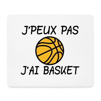 J'peux pas j'ai basket - Tapis de souris (format paysage) - blanc - Devant