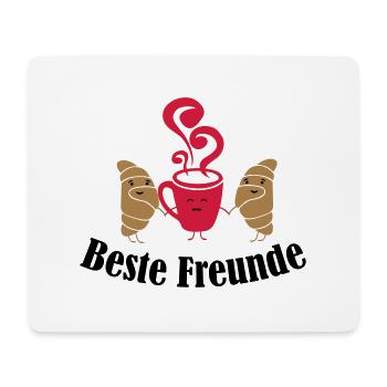 croissant_and_coffee_friends_001 - Mousepad (Querformat) - Weiß - Vorne
