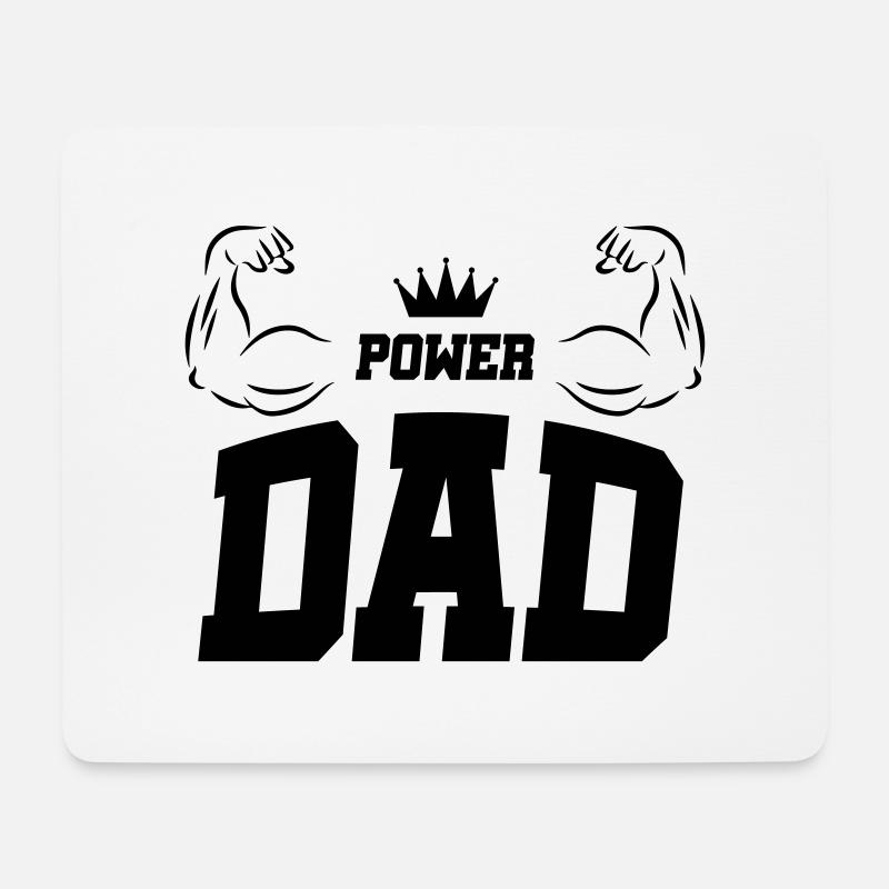 dad power - Mousepad (Querformat) - Weiß
