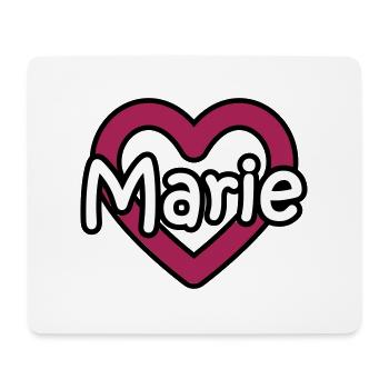 Marie nom de famille prénom nom de jeune fille coeur nom jour - Tapis de souris (format paysage) - blanc - Devant
