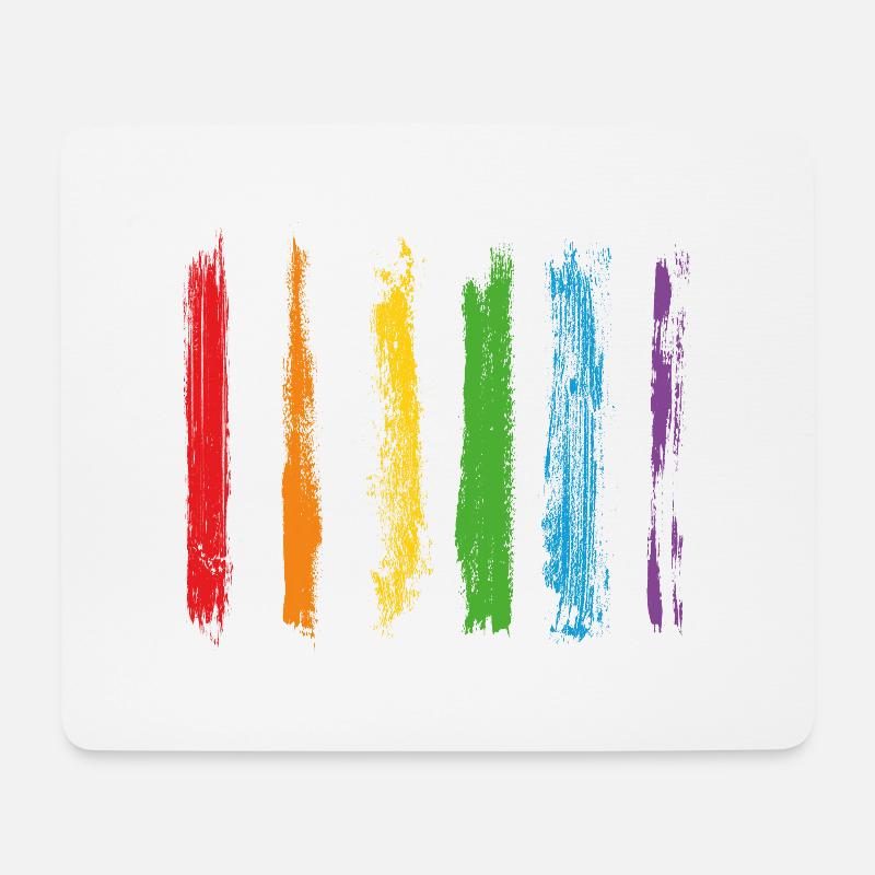 Farbe Klecks Spritzer Maler Geschenk bunt Linie - Mousepad (Querformat) - Weiß