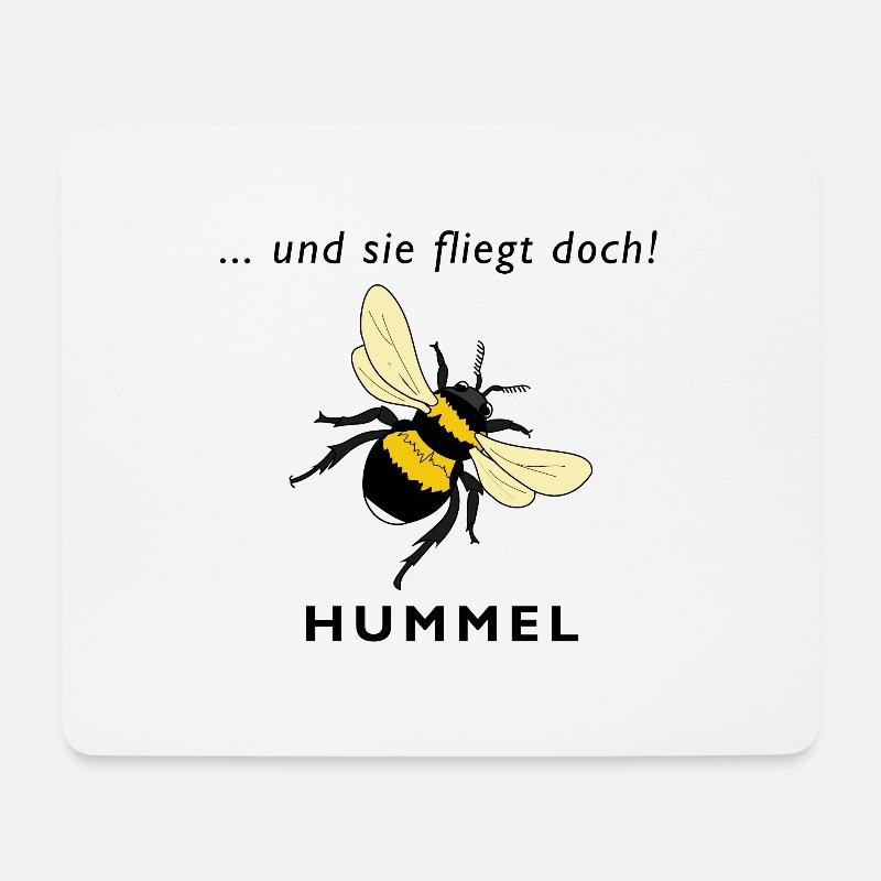 Und sie fliegt doch, Hummel - Mousepad (Querformat) - Weiß