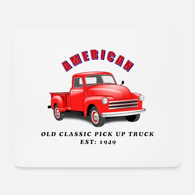 OLD CLASSIC PICK UP TRUCK - Mousepad (Querformat) - Weiß