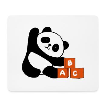 Panda cubique avec des lettres - Tapis de souris (format paysage) - blanc - Devant