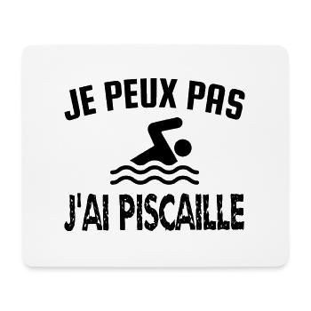 je peux pas j'ai piscaille - Tapis de souris (format paysage) - blanc - Devant