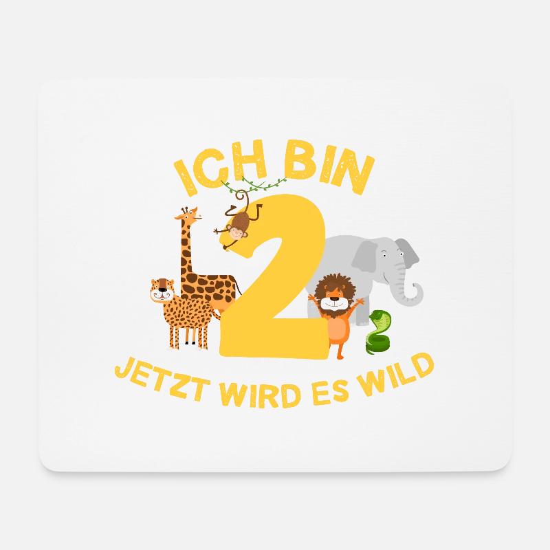 Ich bin 2 Jahre 2. Geburtstag Geschenk - Mousepad (Querformat) - Weiß