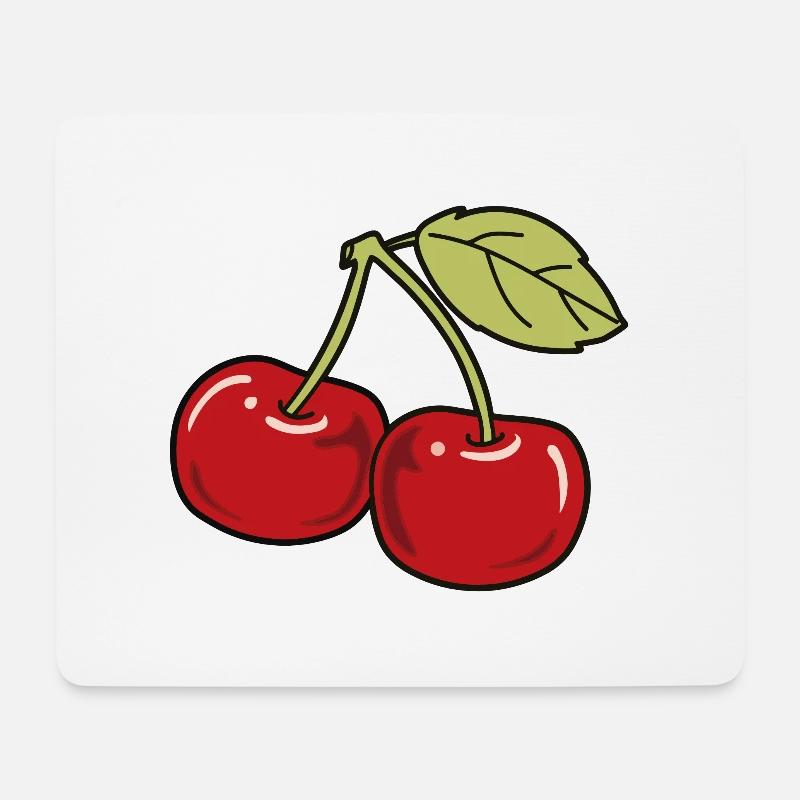 Kirsche - Mousepad (Querformat) - Weiß