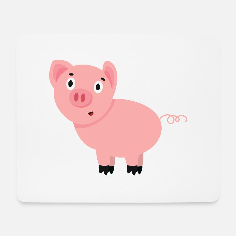 Schwein - Mousepad (Querformat) - Weiß