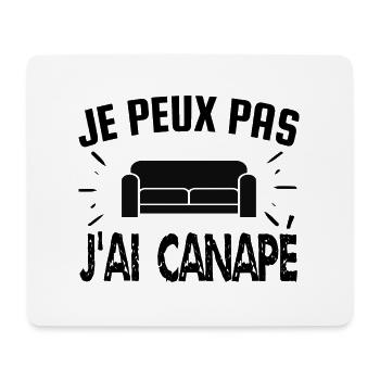 je peux pas j'ai canapé - Tapis de souris (format paysage) - blanc - Devant