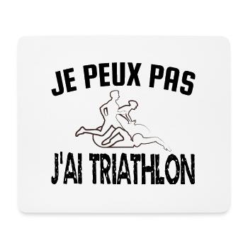 je peux pas j'ai triathlon - Tapis de souris (format paysage) - blanc - Devant