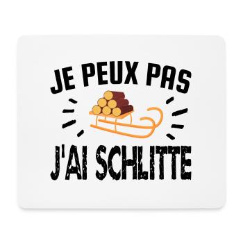 je peux pas j'ai schlitte - Tapis de souris (format paysage) - blanc - Devant