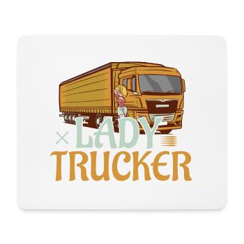 Lady Trucker Chauffeur de camionnage - Tapis de souris (format paysage) - blanc - Devant