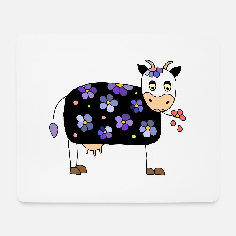 Vache - Tapis de souris (format paysage) - blanc