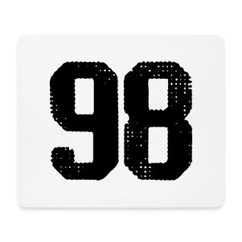 98 Zahl Trikot - Mousepad (Querformat) - Weiß - Vorne