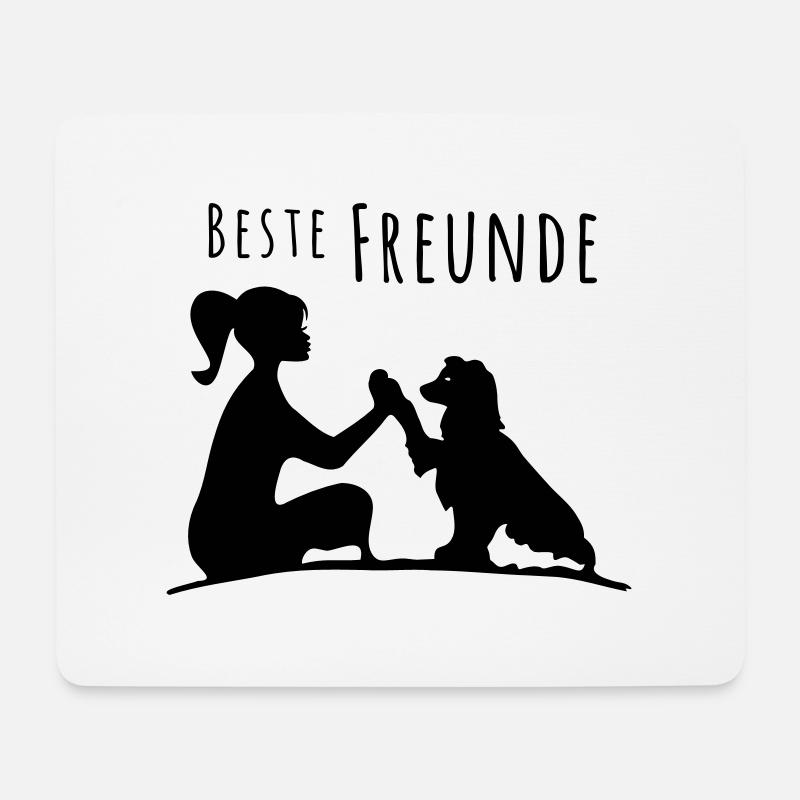 Mein Hund und ich - Beste Freunde - Mousepad (Querformat) - Weiß