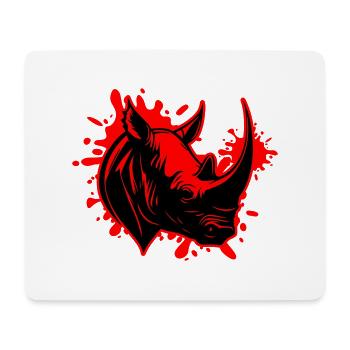 Nashorn Tier Kopf - Mousepad (Querformat) - Weiß - Vorne